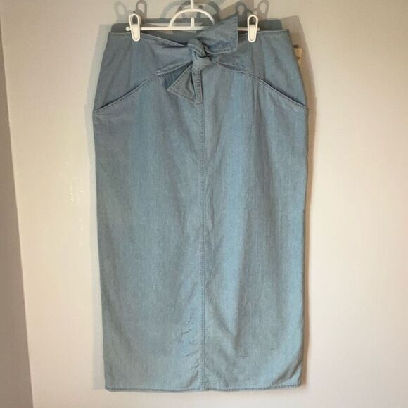 Deadstock Vintage ‘91 Izod Denim Tie Waist Maxi Skirt from Talbot’s! Size 14 jam - Picture 9 of 16